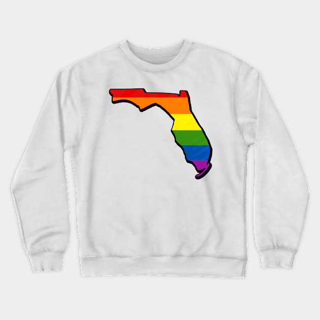 Rainbow Florida Outline Crewneck Sweatshirt by Mookle